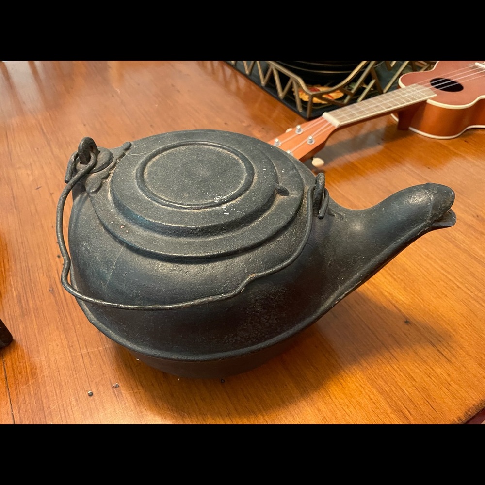 1880s Antique Primitive Cast Iron Tea Kettle